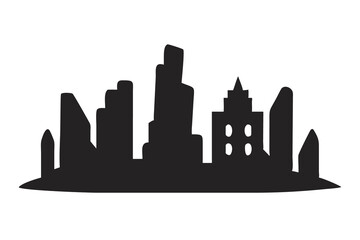 City Silhouette Illustration for Urban Art, Skyline Graphic, Metropolitan Design Sketch