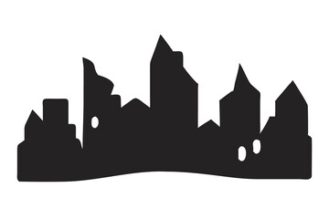 Fototapeta premium City Silhouette Illustration for Urban Art, Skyline Graphic, Metropolitan Design Sketch