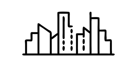 City Skyline Illustration for Urban Art, Cityscape Graphics, Modern Architecture Sketch