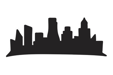 Fototapeta premium City Skyline Silhouette Illustration for Urban Art, Metropolitan Landscape Graphics, Architectural Design Sketch
