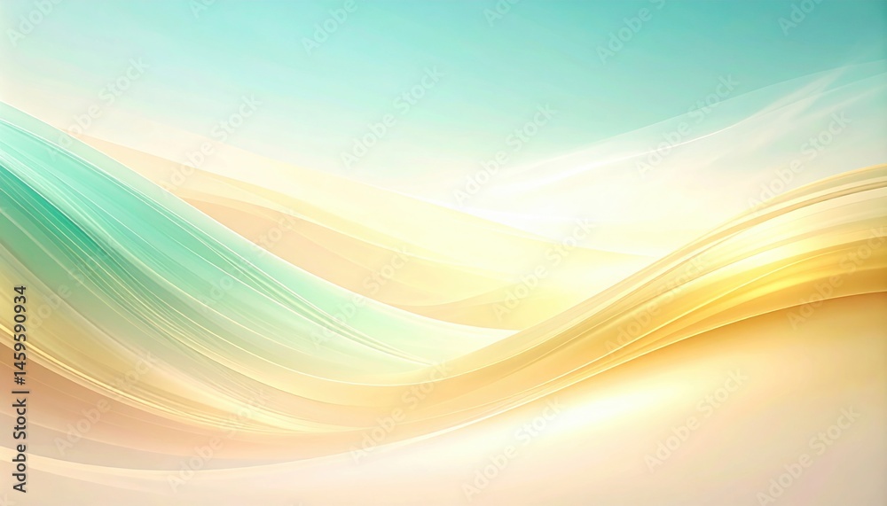 Poster dynamic abstract waves creating a serene atmosphere in a modern digital art space
