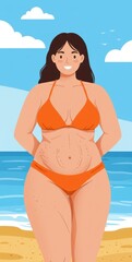 Body Positivity:Celebrating Women's Beauty at the Beach