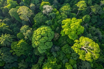 Stunning Aerial View of Lush Green Forest Canopy