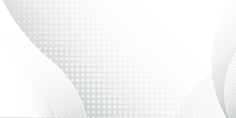 Modern halftone white and grey background. Design decoration concept for web layout, poster, banner. vector illustration