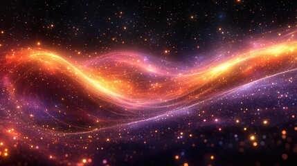 Obraz premium Cosmic glow Wavy expanse of vibrant stars