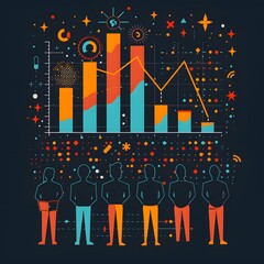 Team Evaluation with Financial Bar Graph and Line Chart Visualization