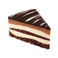 Delicious Three-Layered Chocolate Cake Slice