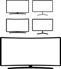 Mockup of modern desktop computer isolated