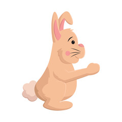 Side view bunny sitting pose. Vector