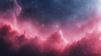 Fototapeta premium Cosmic nebula with pink and blue hues, star dust