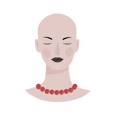 Beautiful young girl happy and full of optimism after surviving cancer and losing hair due to chemotherapy treatment