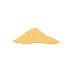 Pile of sand cartoon. Sandy dune in desert or beach. Vector illustration.