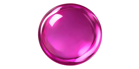Shiny pink glass orb on transparent background 3d