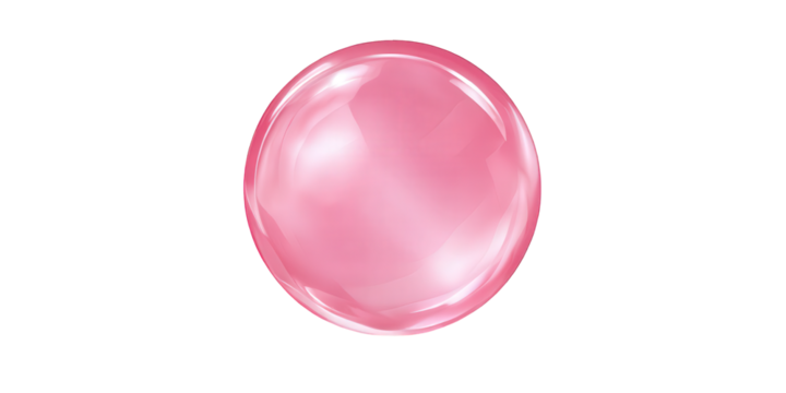 Pink glossy sphere on transparent background art
