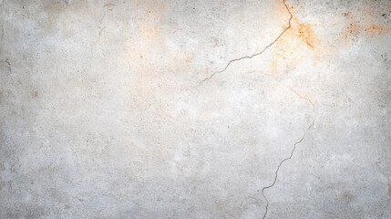 Obraz premium Light gray concrete wall shows signs of age with surface cracks and faint discoloration spots .
