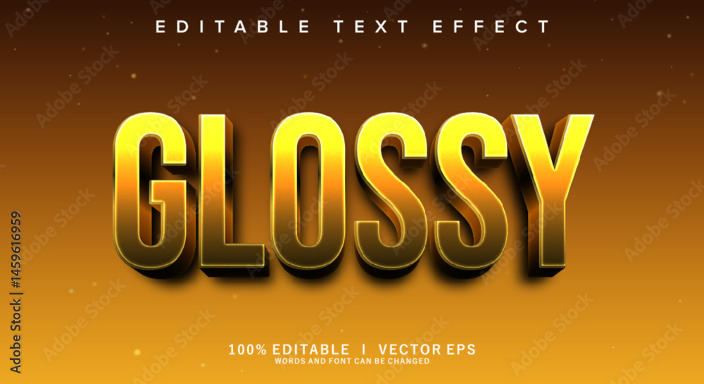 Poster glossy vector text effect with modern style design