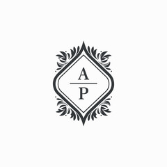 AP Initials Wedding Logo Vector Art  Icons  and Graphics
