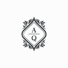 AQ Initials Wedding Logo Vector Art  Icons  and Graphics
