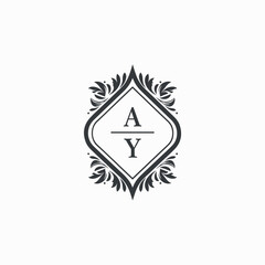 AY Initials Wedding Logo Vector Art  Icons  and Graphics