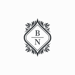 BN Initials Wedding Logo Vector Art  Icons  and Graphics
