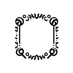 Elegant Black & White Frame with Lollipops and Foliage