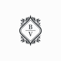 BV Initials Wedding Logo Vector Art  Icons  and Graphics