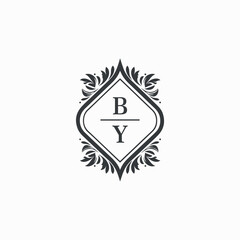 BY Initials Wedding Logo Vector Art  Icons  and Graphics