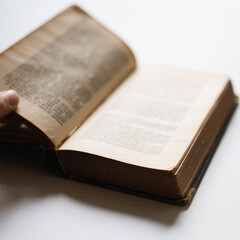 Old Book No writing on white background 