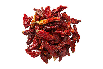 Dry organic kashmiri red chili pepper isolated on transparent background

