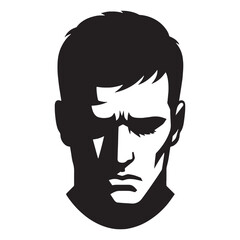 Tender Sad Face silhouette, soft yet powerful – Sad Face illustration – Minimalist Sad Face vector – Sad Silhouette

