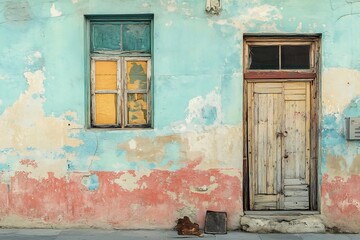 Faded background wall grunge texture and vintage designs no human