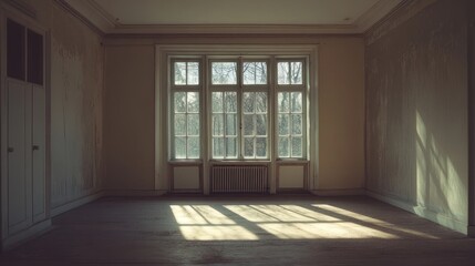 Sunlit Emptiness: A Glimpse into an Abandoned Room