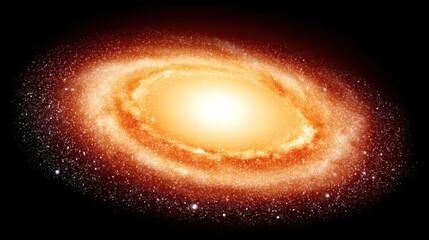 Fototapeta premium Spiral galaxy with bright core, concentric rings, and scattered stars in deep space