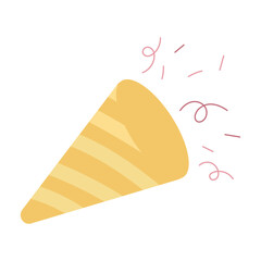 Party cone filled with confetti, ideal for New Years celebrations, birthday parties, and festive occasions. Festive, colorful, and visually appealing