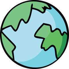 This vector illustration shows a silver 3D earth globe icon intertwined with a recycle symbol, representing a concept of global environmental responsibility