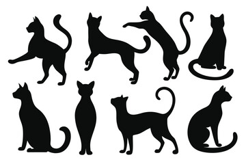 Feline Silhouette Vector Pack – Cat Icons, Poses, and Shapes Collection