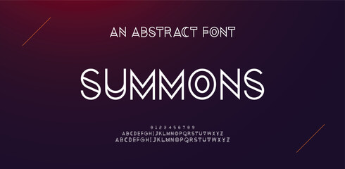 Creative Outline Double line monogram alphabet and tech fonts. Lines font regular uppercase and lowercase. Vector illustration.