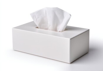 Soft white tissue box placed on a clean surface for easy access during cold season or allergies
