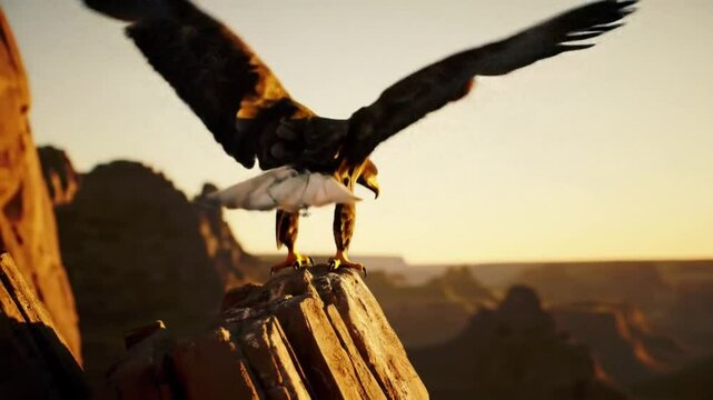 Aguila con sus alas Extendidas