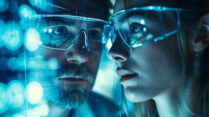 Obraz premium **Male Doctor Using A Digital Tablet To Explain Medical Test Results To A Young Woman, Futuristic Clinic Setting, Premium Stock Quality --Ar 16:9 --S 250 --V 6.0 --Style Raw** - @Darya (Relaxed)