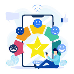 Illustration vector graphic cartoon character of rating