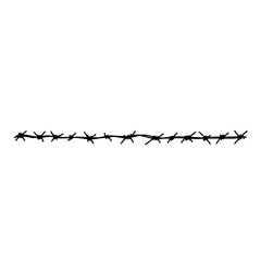 Barbed wire fence. Vector illustration 