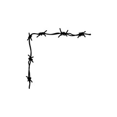 Barbed wire fence. Vector illustration 