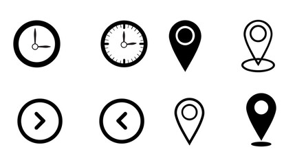 set of watches and set of locations icons
