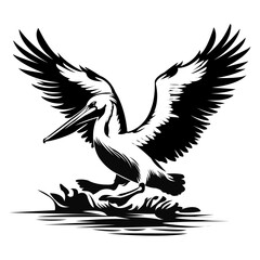 Stylish Pelican Bird Vector Art