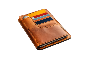 Digital wallet isolated on transparent background
