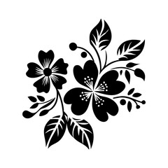 Obraz premium Hand drawn flower silhouette arrangement flower ornaments shape vector graphics Azalea flower silhouette, Azalea vectot, Azalea silhouette black clipart 
