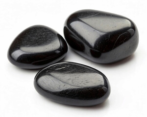 black stones on white background