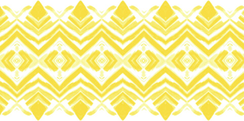 Vector yellow shibori diamond and triangle stripes abstract horizontal border pattern. Suitable for posters and invitation cards.
