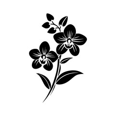Obraz premium Hand drawn flower silhouette arrangement flower ornaments shape vector graphics Azalea flower silhouette, Azalea vectot, Azalea silhouette black clipart 